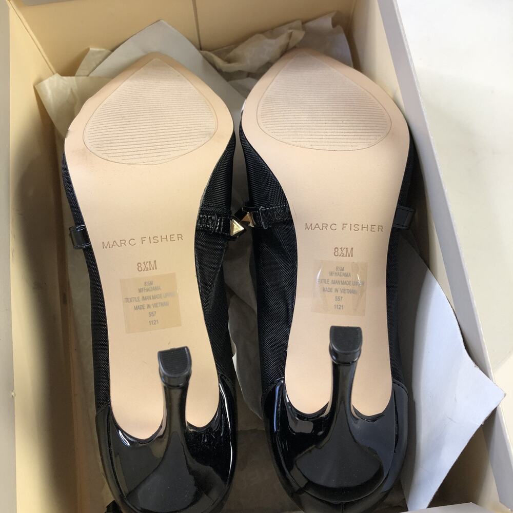 Marc Fisher NEW 8.5M Stiletto Studded Patent Leather Pointed Toe Heels Black - Picture 9 of 13